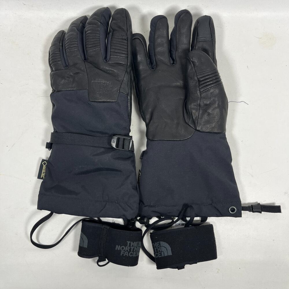 THE NORTH FACE Gloves Mens L Powdercloud GTX Etip GORE-TEX Leather Ski Black